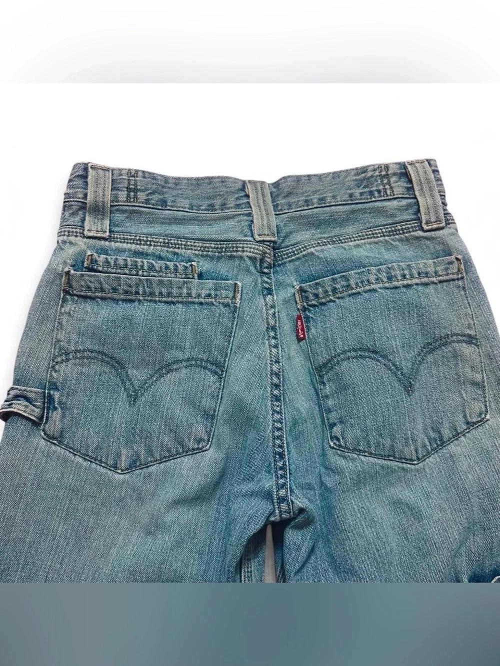 Levi’s Wide Leg Blue Denim Jeans Kids 27 X 27 14 Regular 25” Inseam 29” Waist